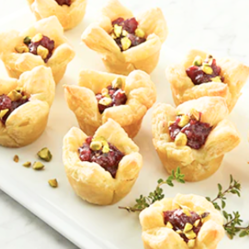 Brie and Cranberry Puff Pastry Cups